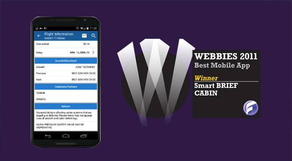 Smart BRIEF CABIN received Flightglobal Webbies 2011 award in the Best Mobile App category